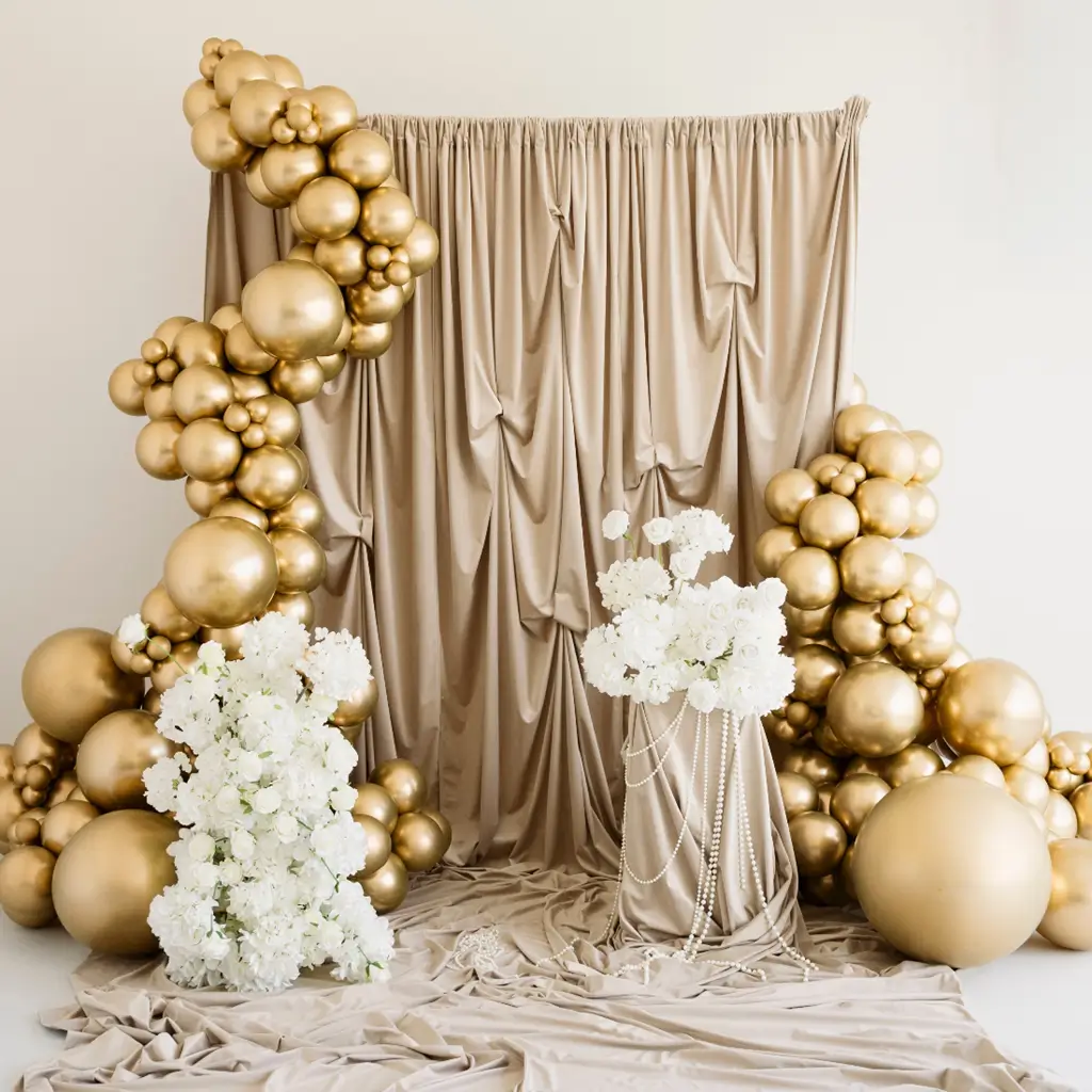 Lote de 50 globos metálicos dorados brillantes de 12 cm de diámetro