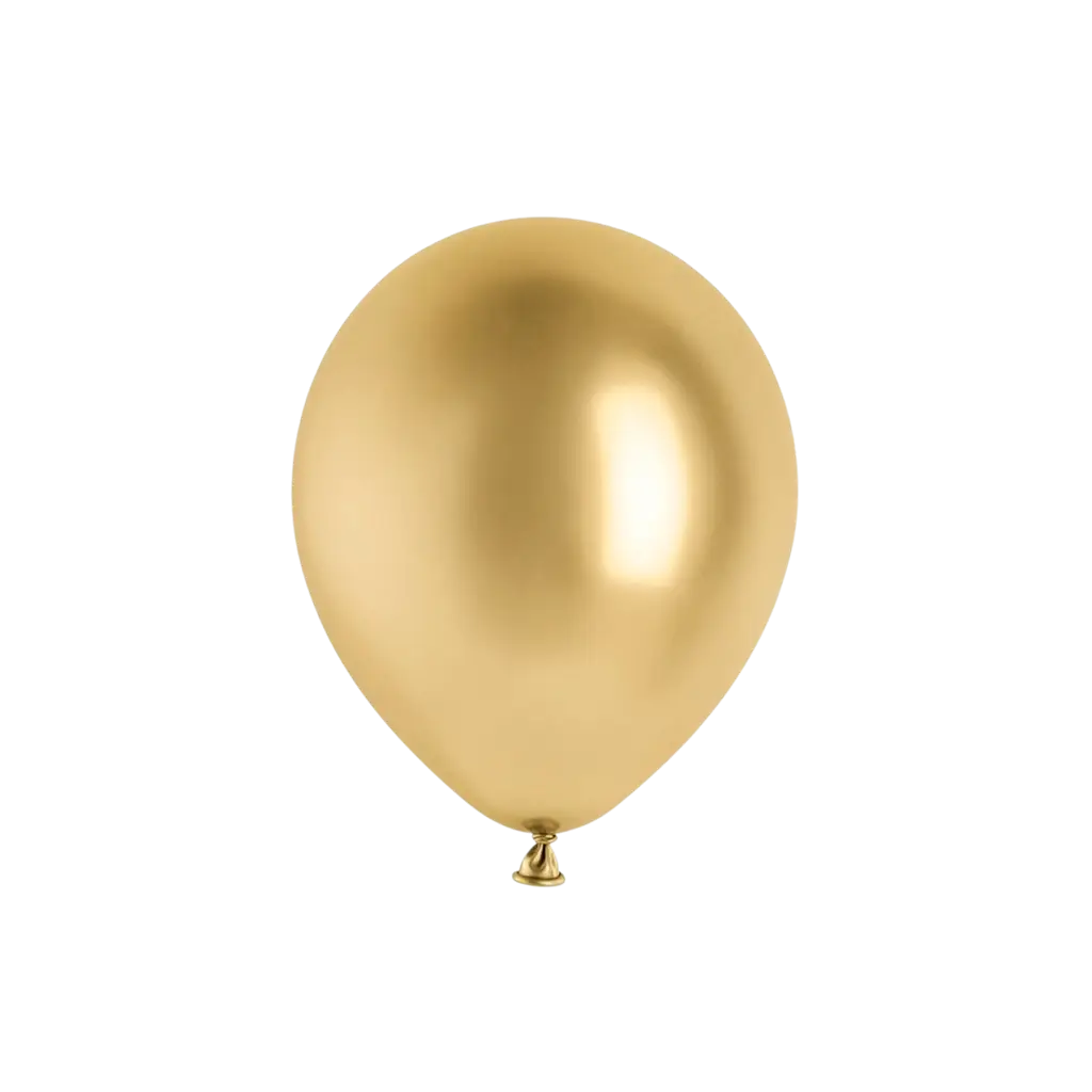Lote de 10 globos metálicos dorados brillantes