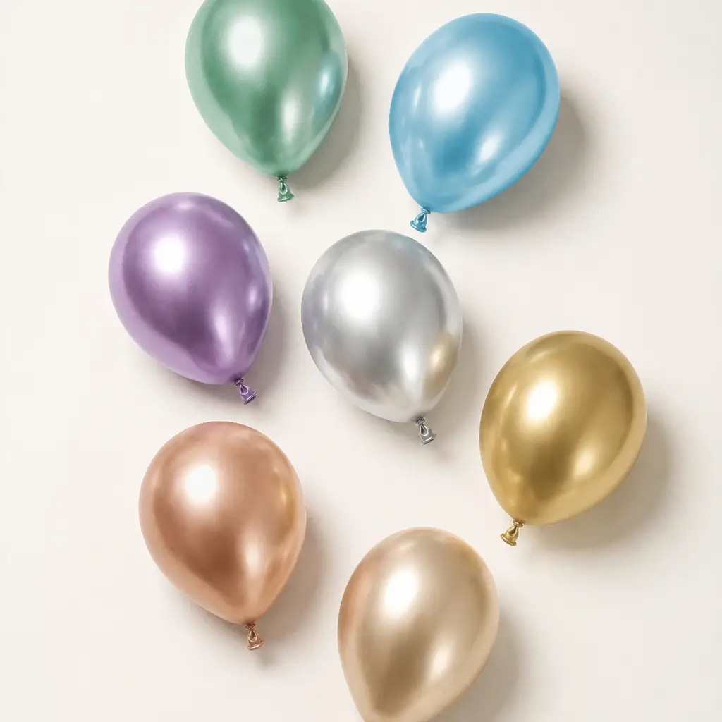 Lote de 10 globos metálicos dorados brillantes