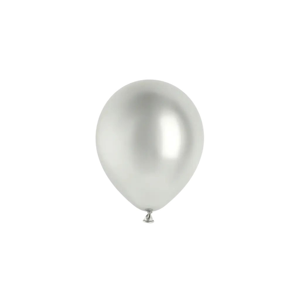 Lote de 50 globos metálicos brillantes plateados de 12 cm de diámetro