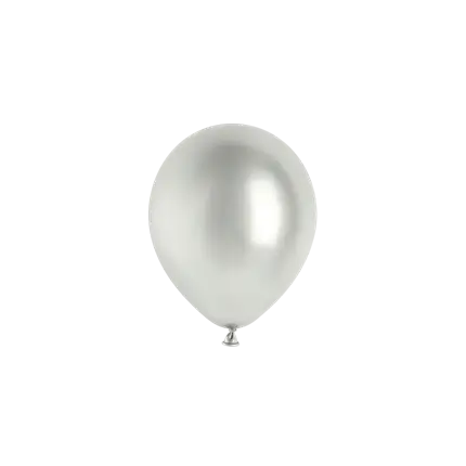 Lote de 50 globos metálicos brillantes plateados de 12 cm de diámetro