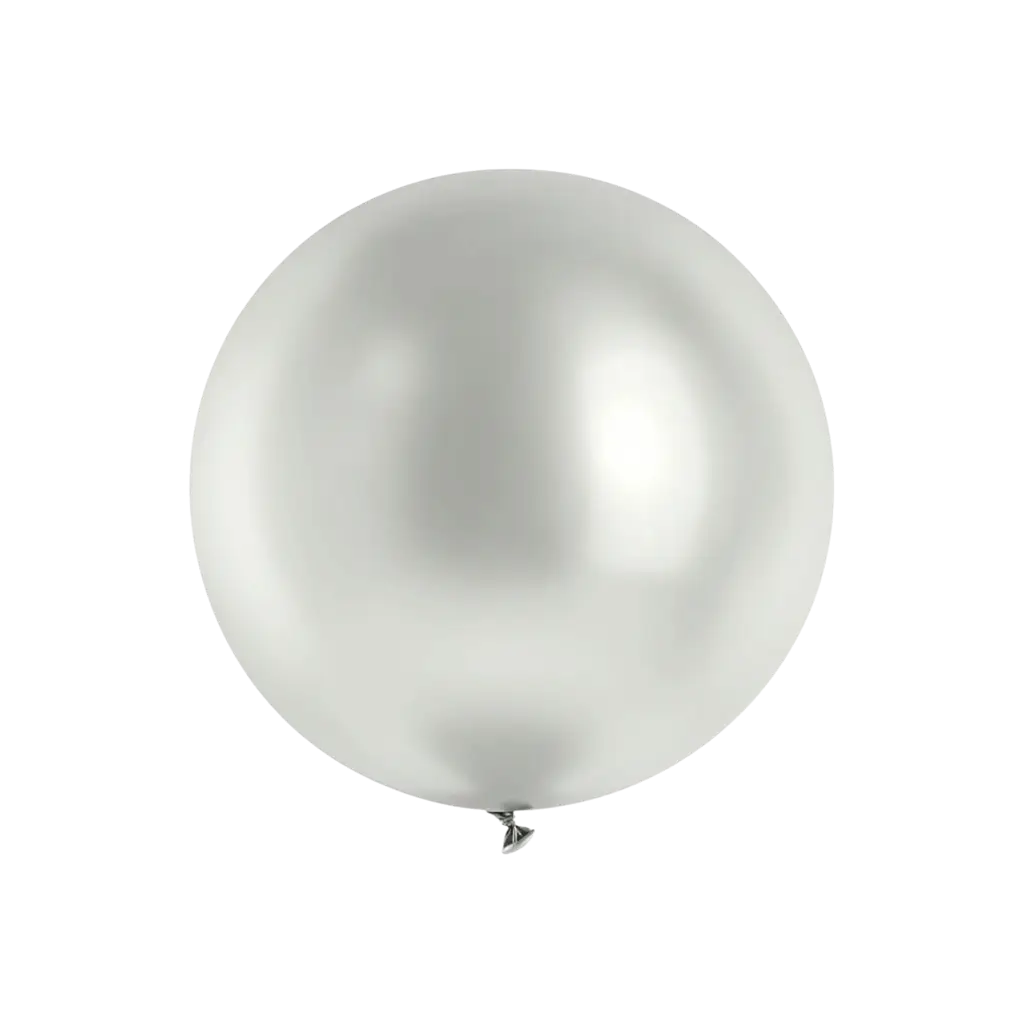 Globo gigante metálico plateado brillante, Ø 100 cm