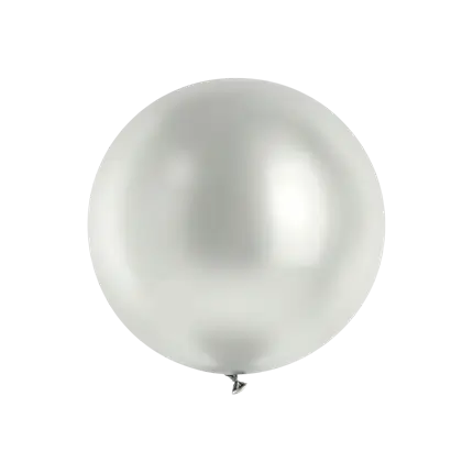 Globo gigante metálico plateado brillante, Ø 100 cm