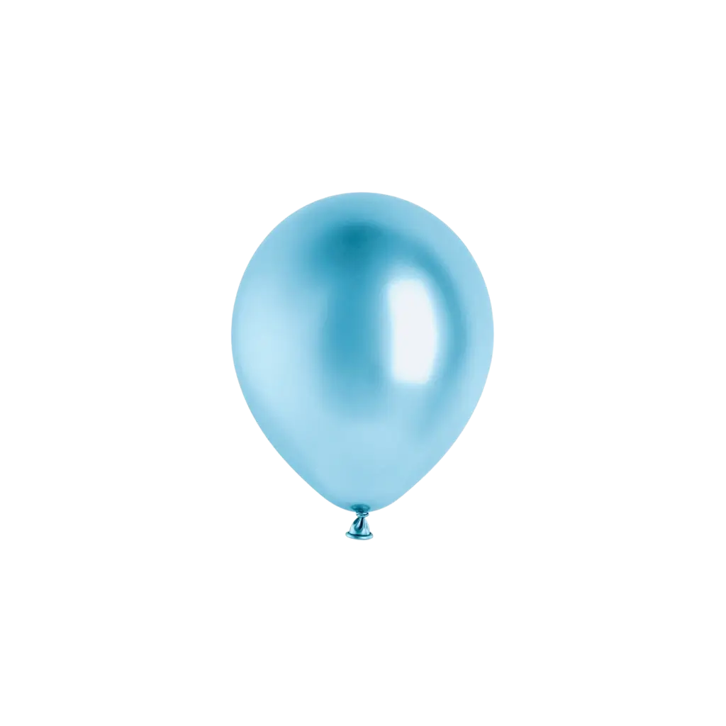 Lote de 50 globos metálicos brillantes azules de 12 cm de diámetro