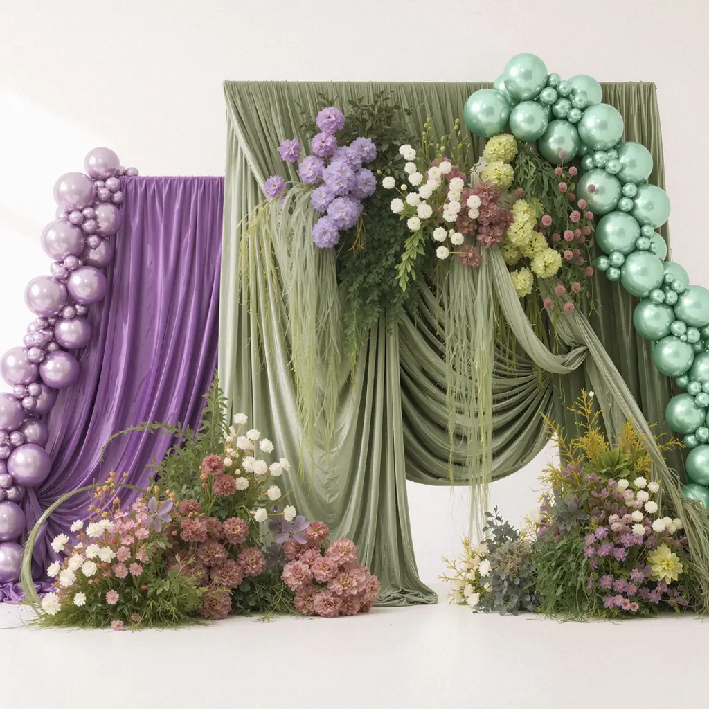 Lote de 10 globos metálicos brillantes de color violeta