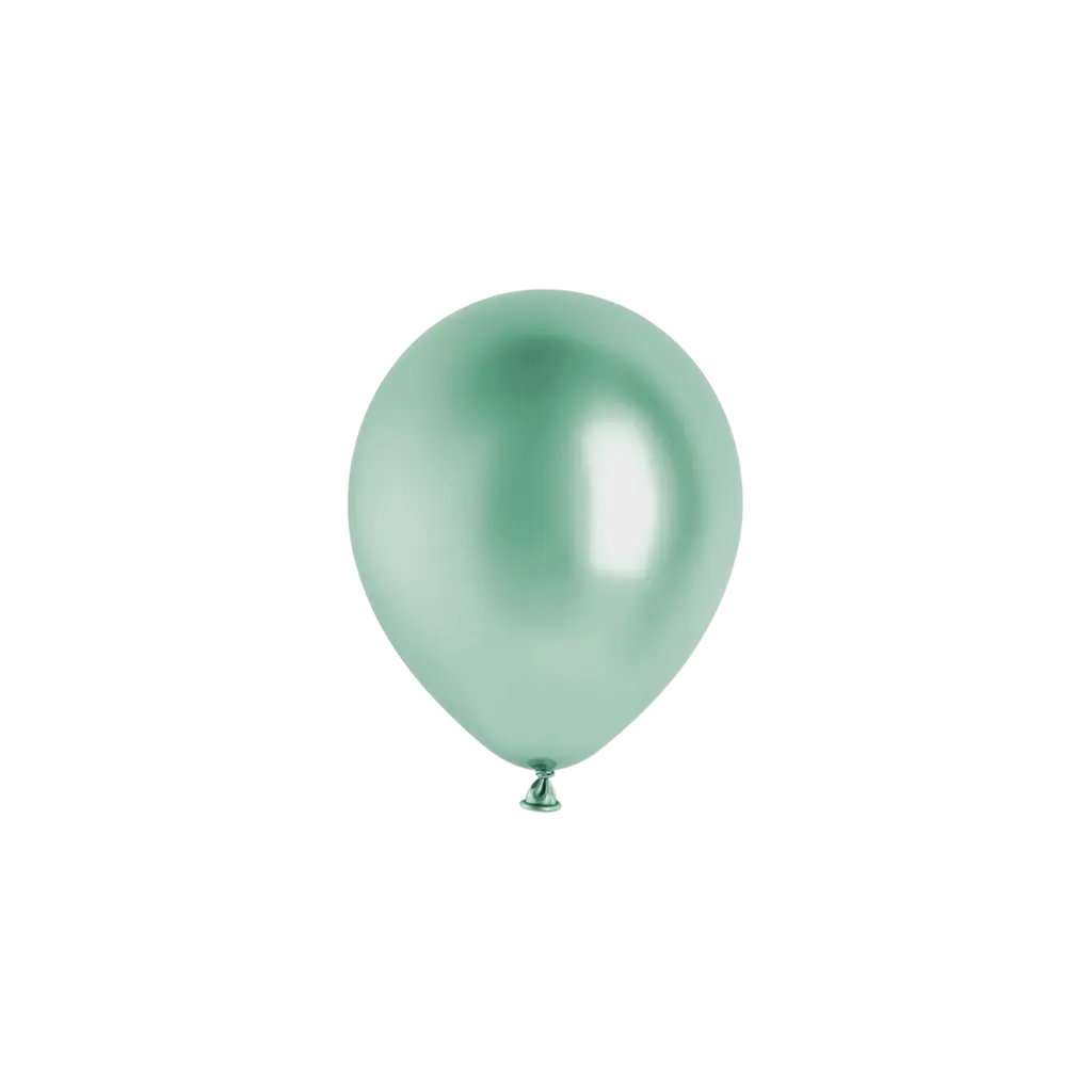 Lote de 50 globos metálicos brillantes de color verde botella, Ø 12 cm
