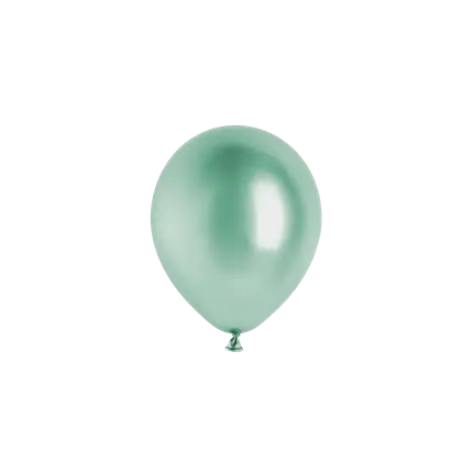 Lote de 50 globos metálicos brillantes de color verde botella, Ø 12 cm