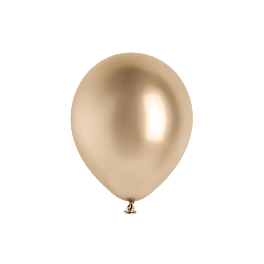 Lote de 10 globos metálicos brillantes en color oro champán