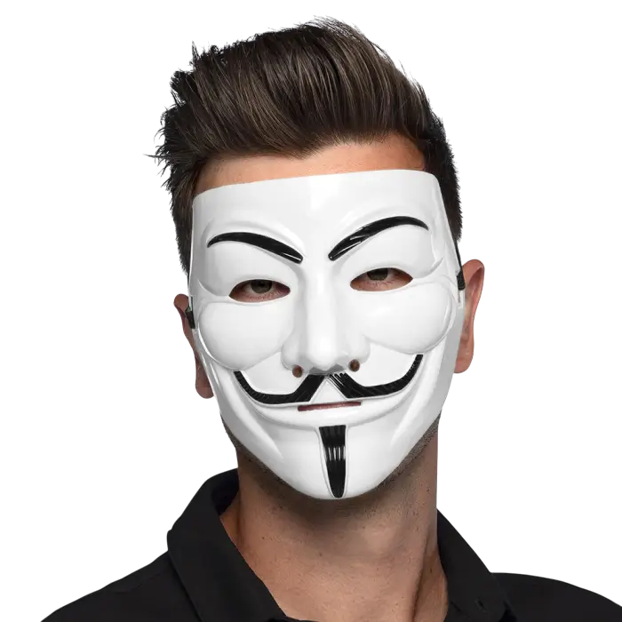 Máscara de Guy Fawkes de Anonymous – Máscara de «V de Vendetta» blanca