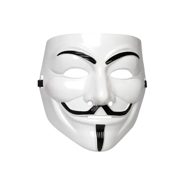 Máscara de Guy Fawkes de Anonymous – Máscara de «V de Vendetta» blanca