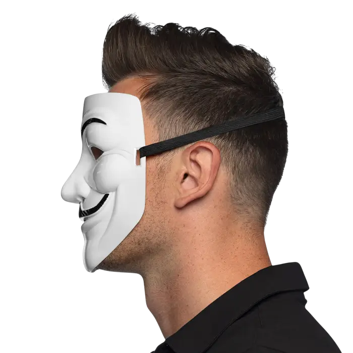 Máscara de Guy Fawkes de Anonymous – Máscara de «V de Vendetta» blanca