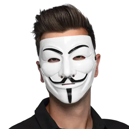 Máscara de Guy Fawkes de Anonymous – Máscara de «V de Vendetta» blanca