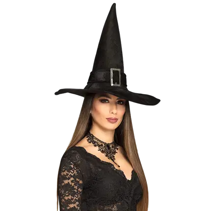 Sombrero de bruja puntiagudo negro – Disfraz de Halloween