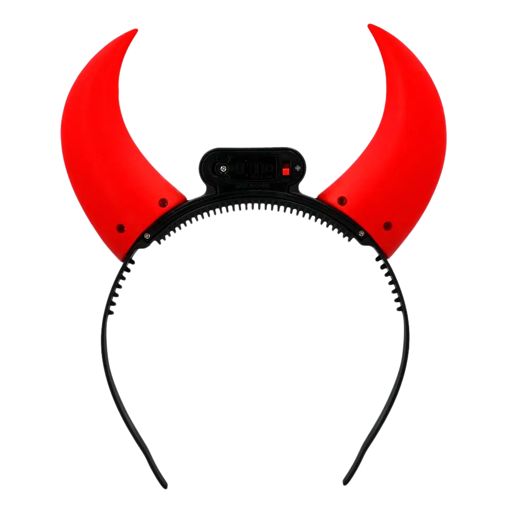Diadema con cuernos de diablo luminosos LED – Accesorio de Halloween