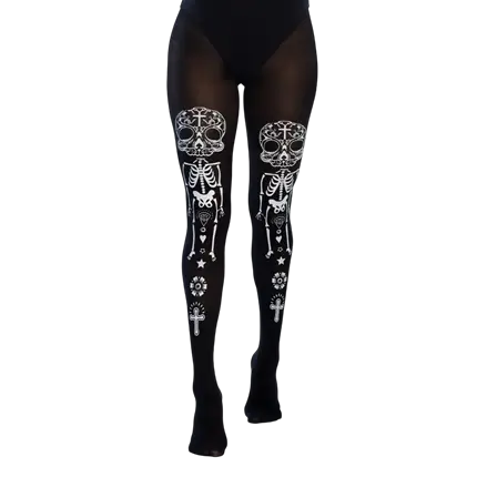 Medias con estampado de esqueleto del Día de los Muertos – Halloween