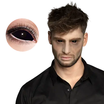 Lentes de contacto «Ojos negros de muerto viviente» – Lentes de contacto de Halloween