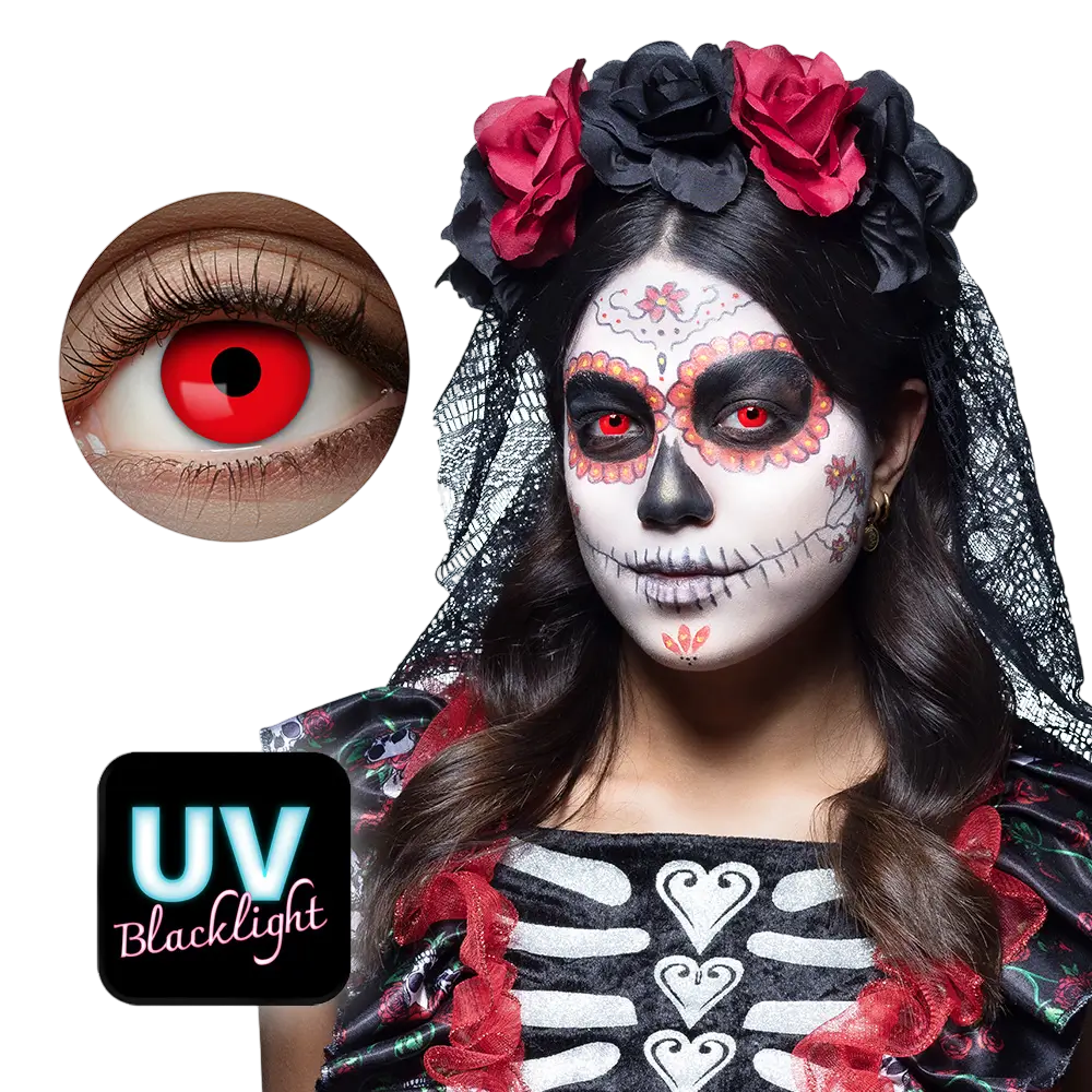 Lentes fluorescentes rojas – Lentes de Halloween