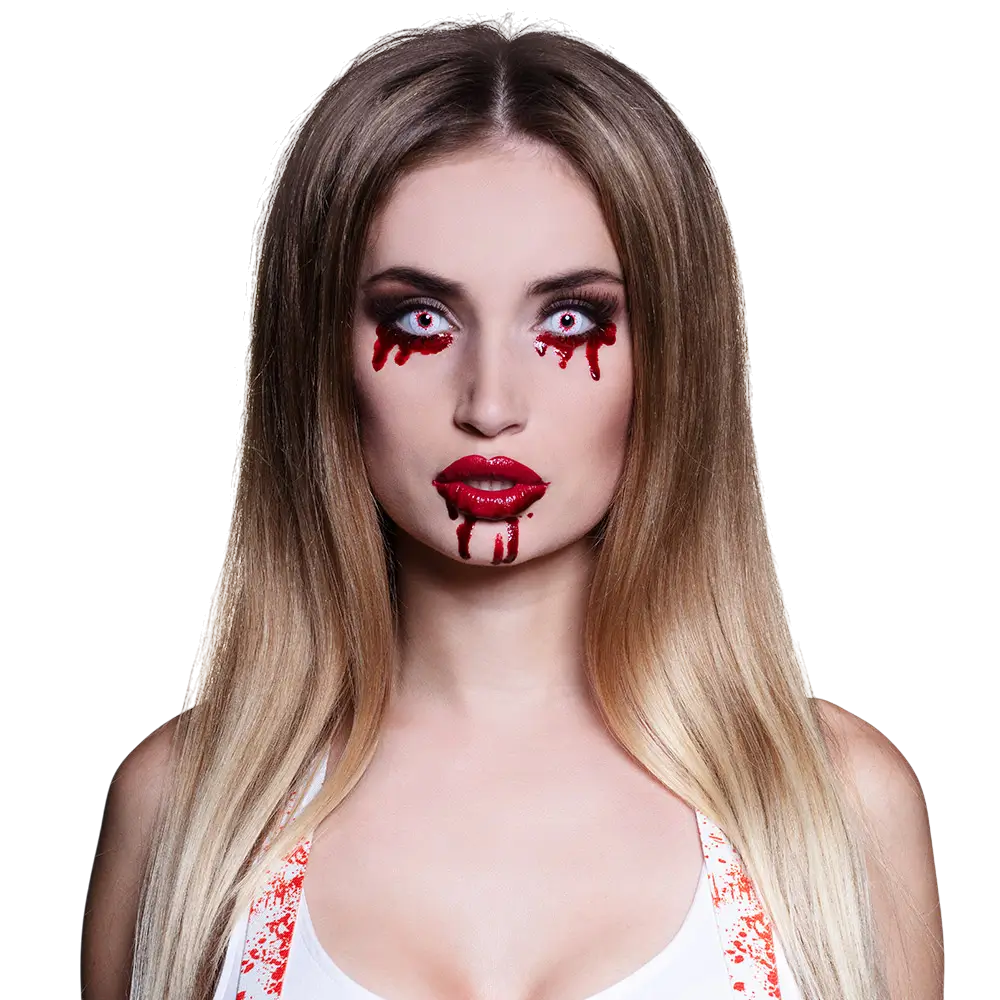 Lentes de contacto «Salpicaduras de sangre» – Lentes de contacto de Halloween