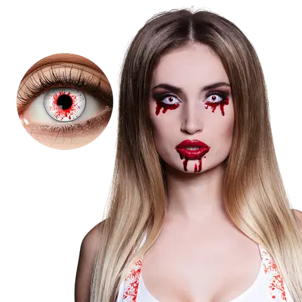 Lentes de contacto «Salpicaduras de sangre» – Lentes de contacto de Halloween
