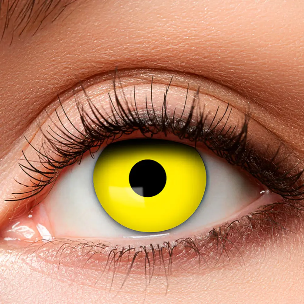 Lentes de contacto «Ojos amarillos de cuervo» – Lentes de contacto de Halloween