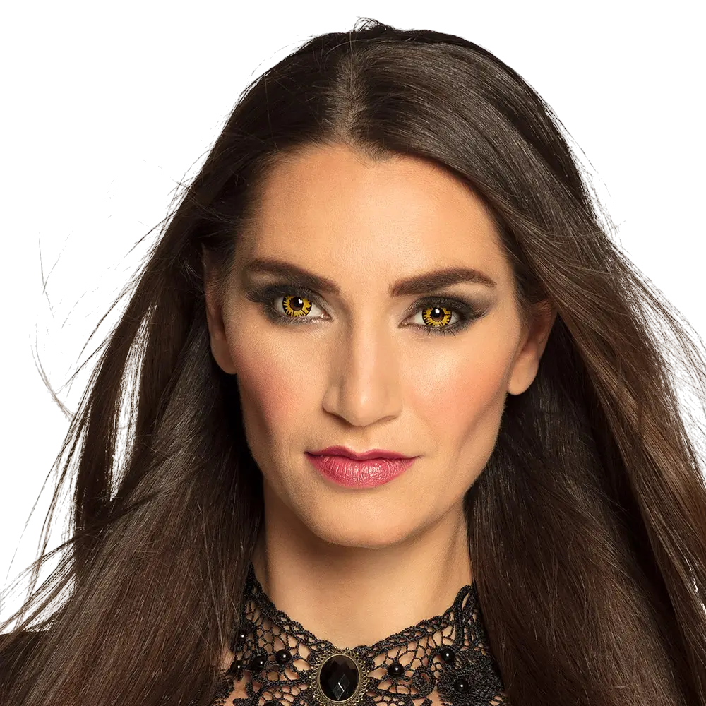 Lentes de contacto amarillas y negras «Twilight» – Lentes de contacto de Halloween