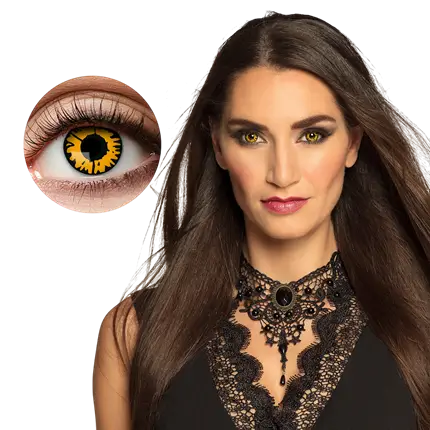 Lentes de contacto amarillas y negras «Twilight» – Lentes de contacto de Halloween