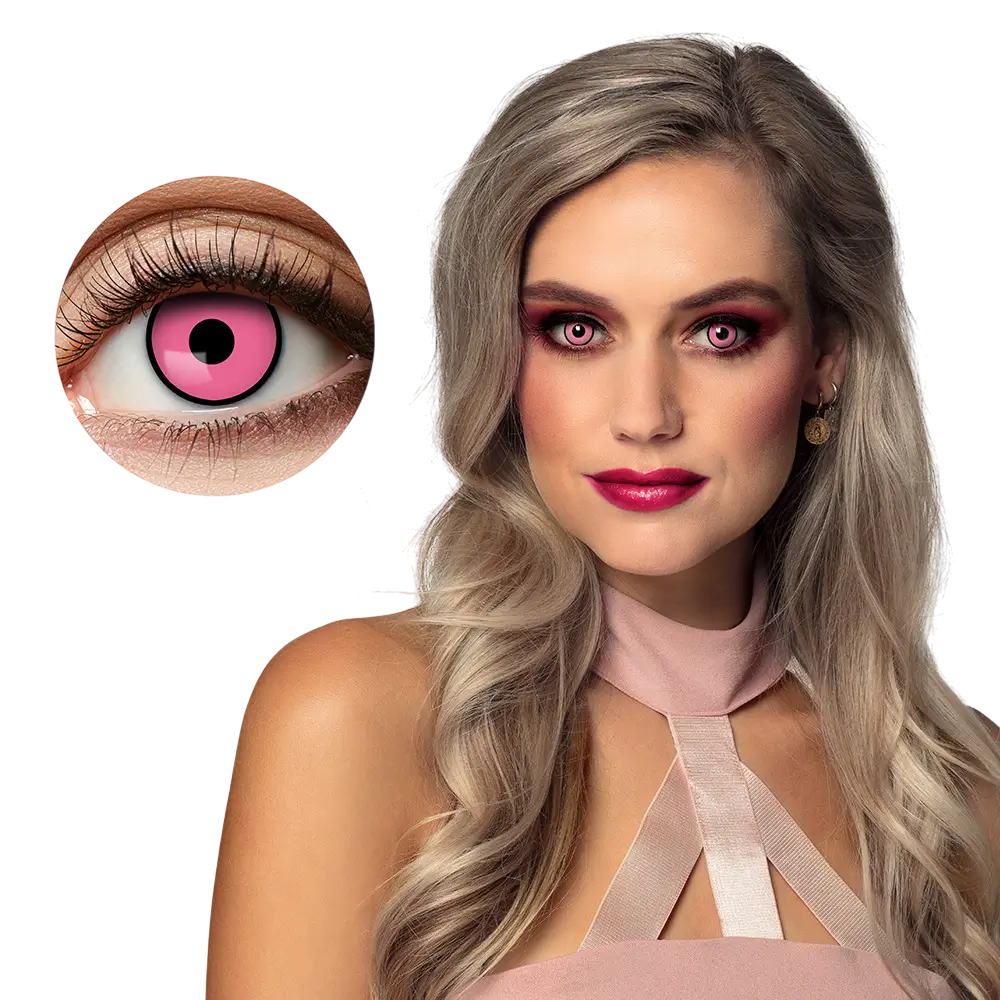 Lentes de contacto rosas con contorno negro «Femme Fatale» – Lentes de contacto de fantasía