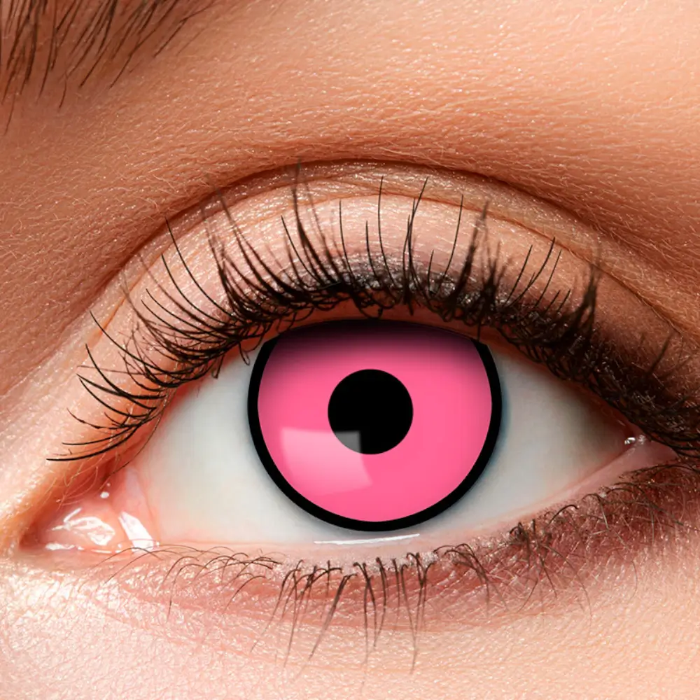 Lentes de contacto rosas con contorno negro «Femme Fatale» – Lentes de contacto de fantasía