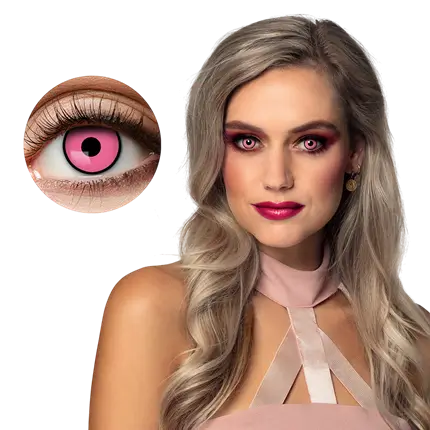 Lentes de contacto rosas con contorno negro «Femme Fatale» – Lentes de contacto de fantasía