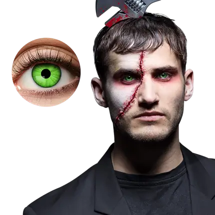 Lentes de contacto verdes de zombi – Lentes de contacto de Halloween