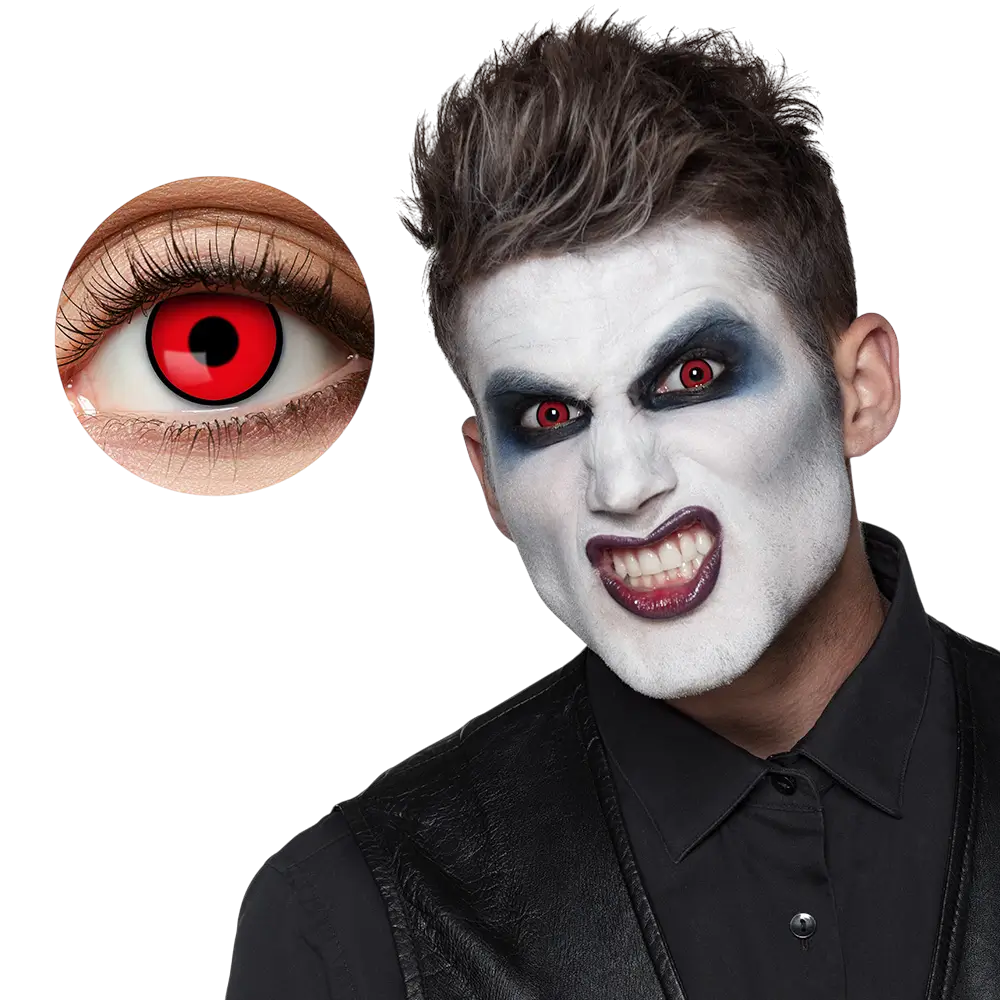 Lentes de contacto rojas y negras «Vampiro» – Lentes de contacto de Halloween