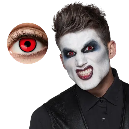 Lentes de contacto rojas y negras «Vampiro» – Lentes de contacto de Halloween