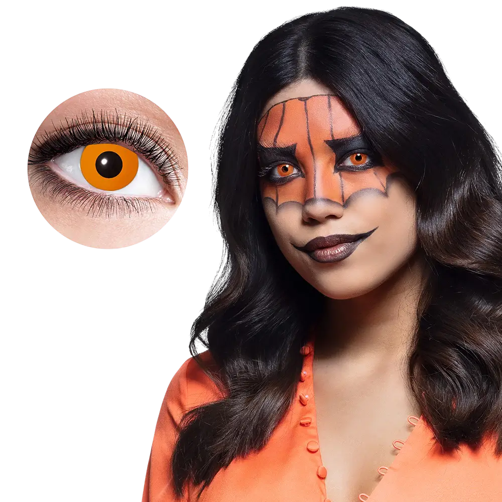 Lentes de contacto naranja calabaza – Lentes de contacto de Halloween