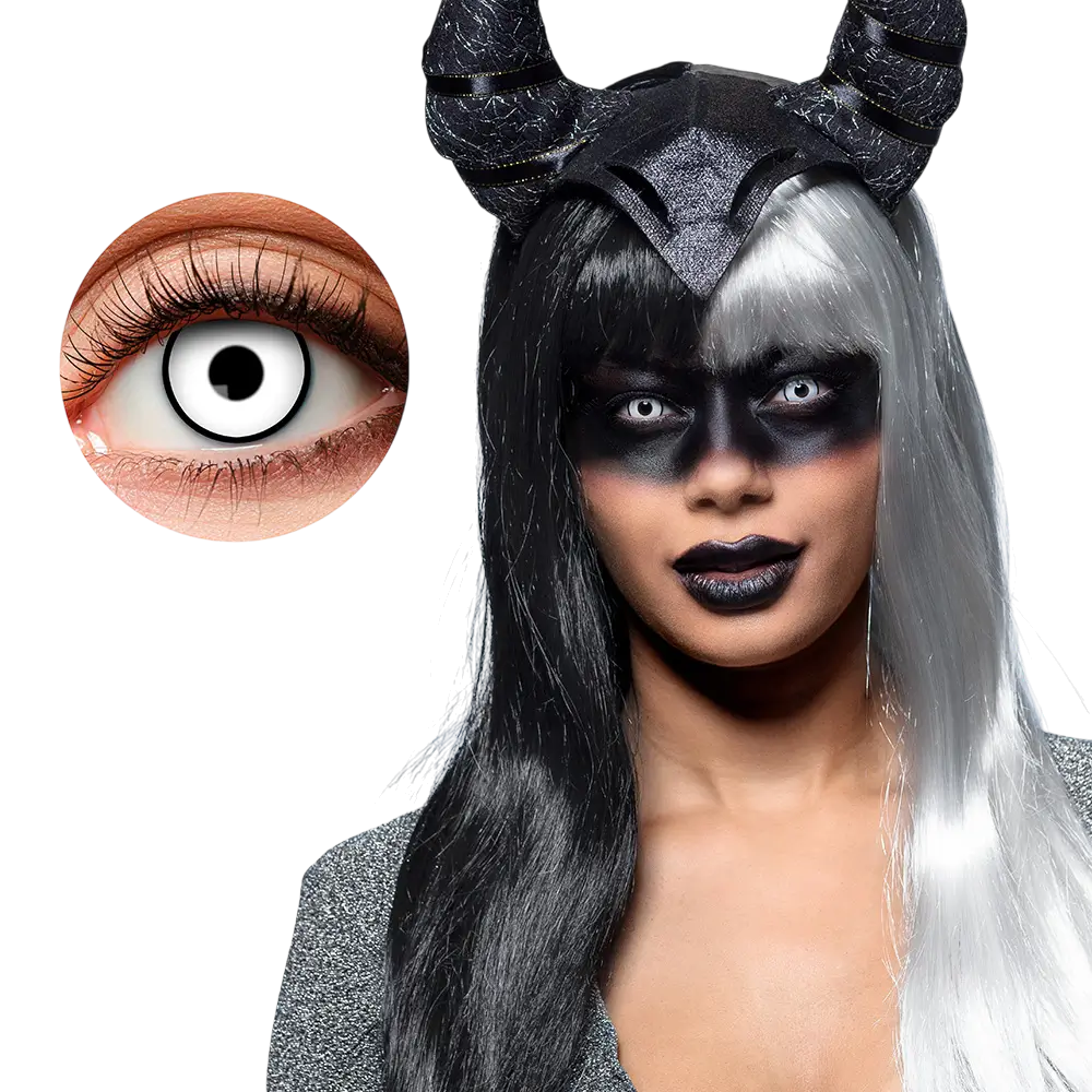 Lentes de contacto blancas con contorno negro – Lentes de contacto de Halloween
