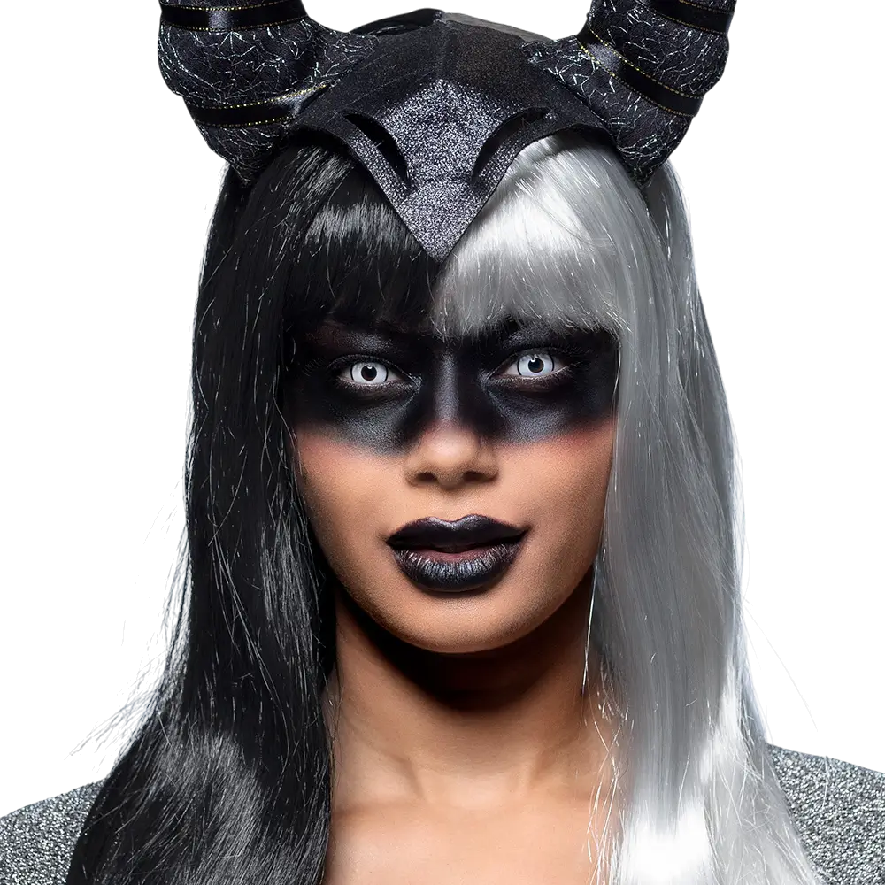 Lentes de contacto blancas con contorno negro – Lentes de contacto de Halloween