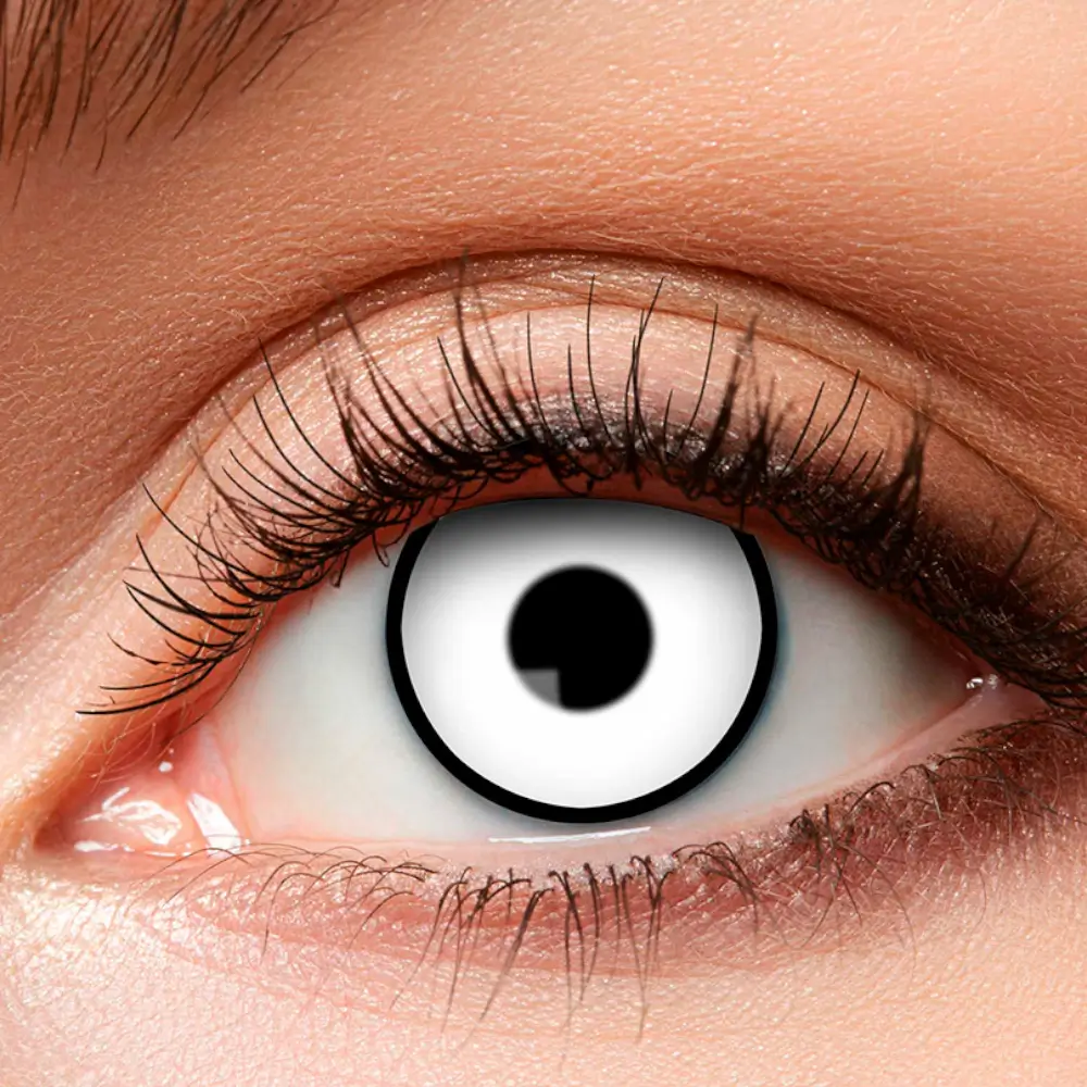 Lentes de contacto blancas con contorno negro – Lentes de contacto de Halloween