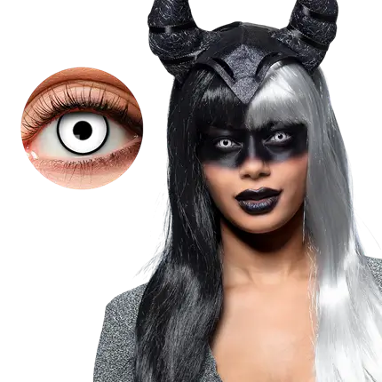 Lentes de contacto blancas con contorno negro – Lentes de contacto de Halloween