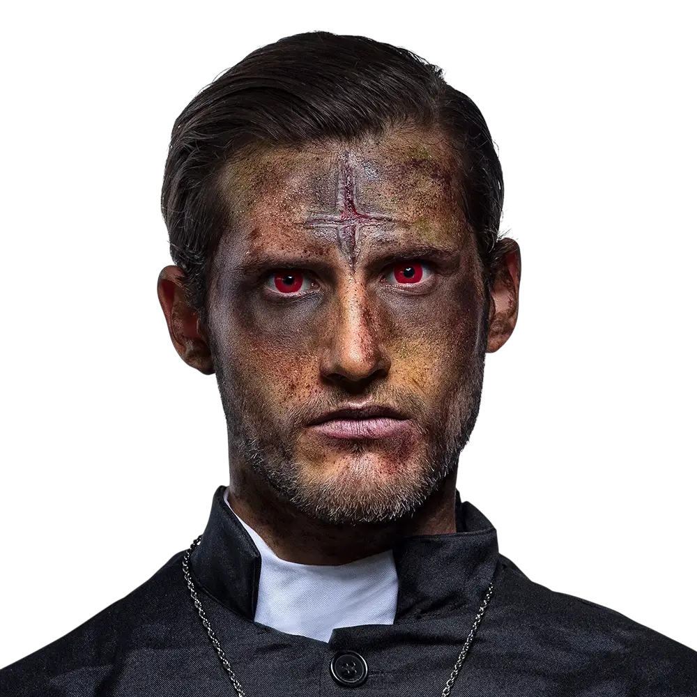 Lentes de contacto de ojos rojos con pupila negra – Lentes de contacto de diablo para Halloween