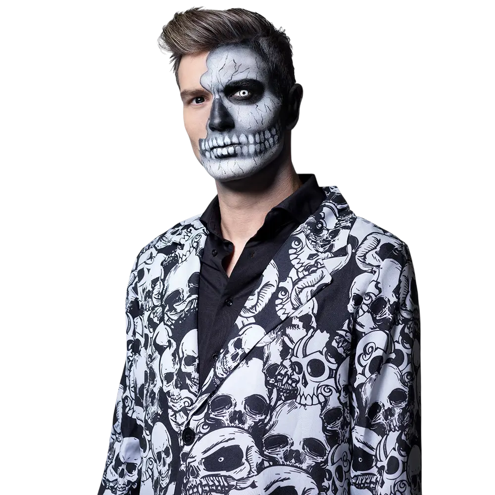 Lentes de contacto Skullface en blanco y negro – Lentes de contacto para Halloween
