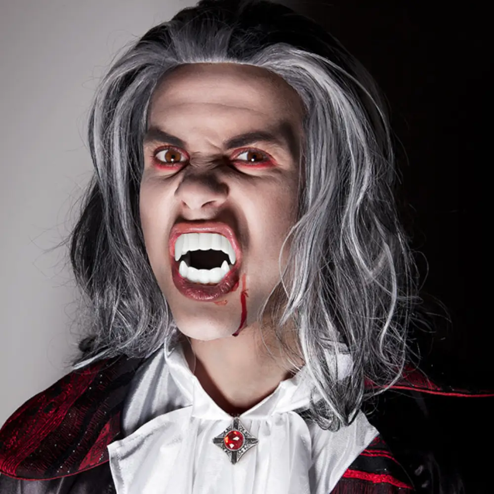 Kit de vampiro – Colmillos de vampiro y sangre falsa, 11 ml