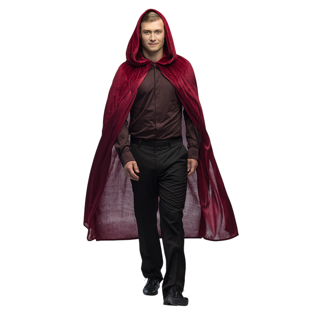 Capa roja de Burdeos, 170 cm – Disfraz de Halloween
