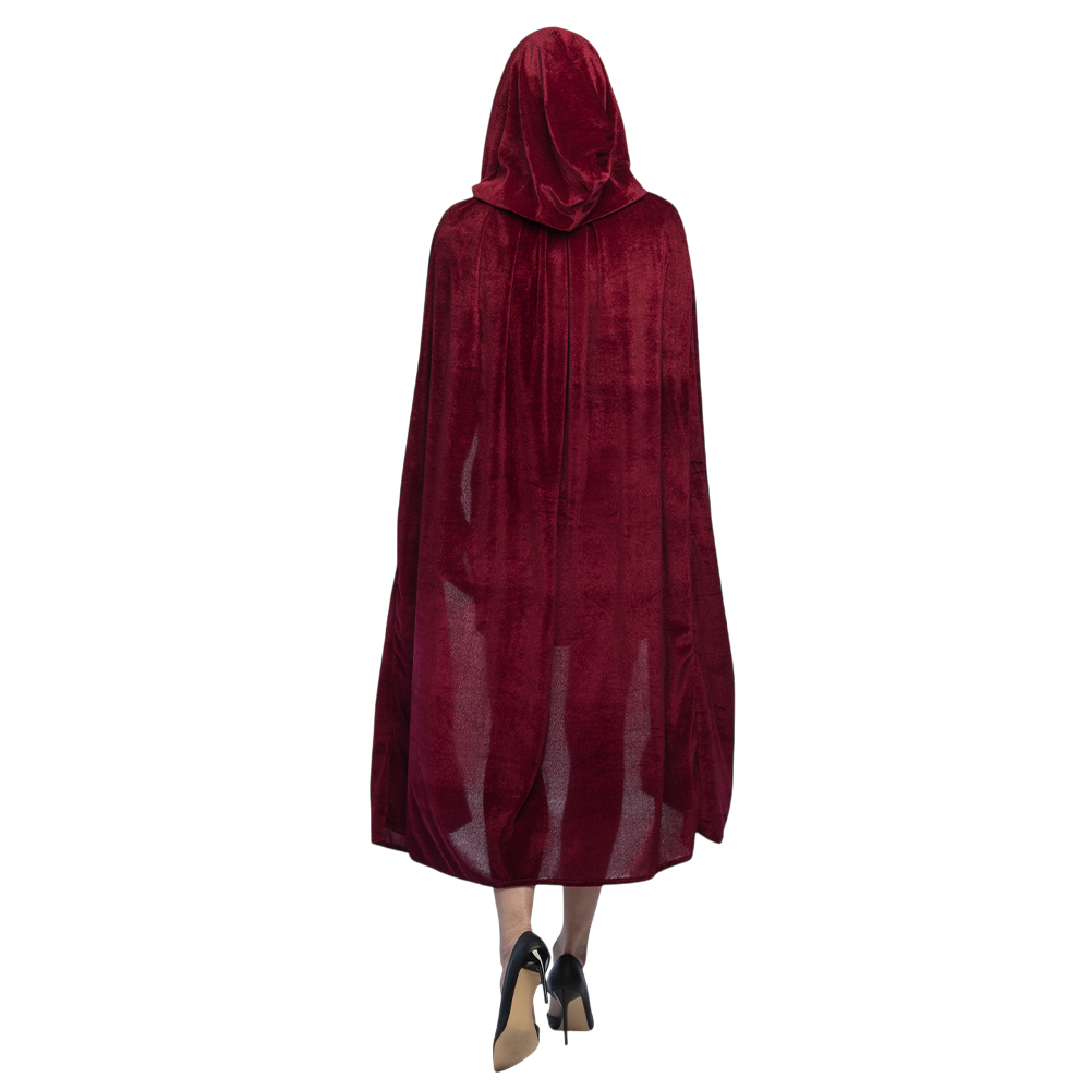 Capa roja de Burdeos, 170 cm – Disfraz de Halloween
