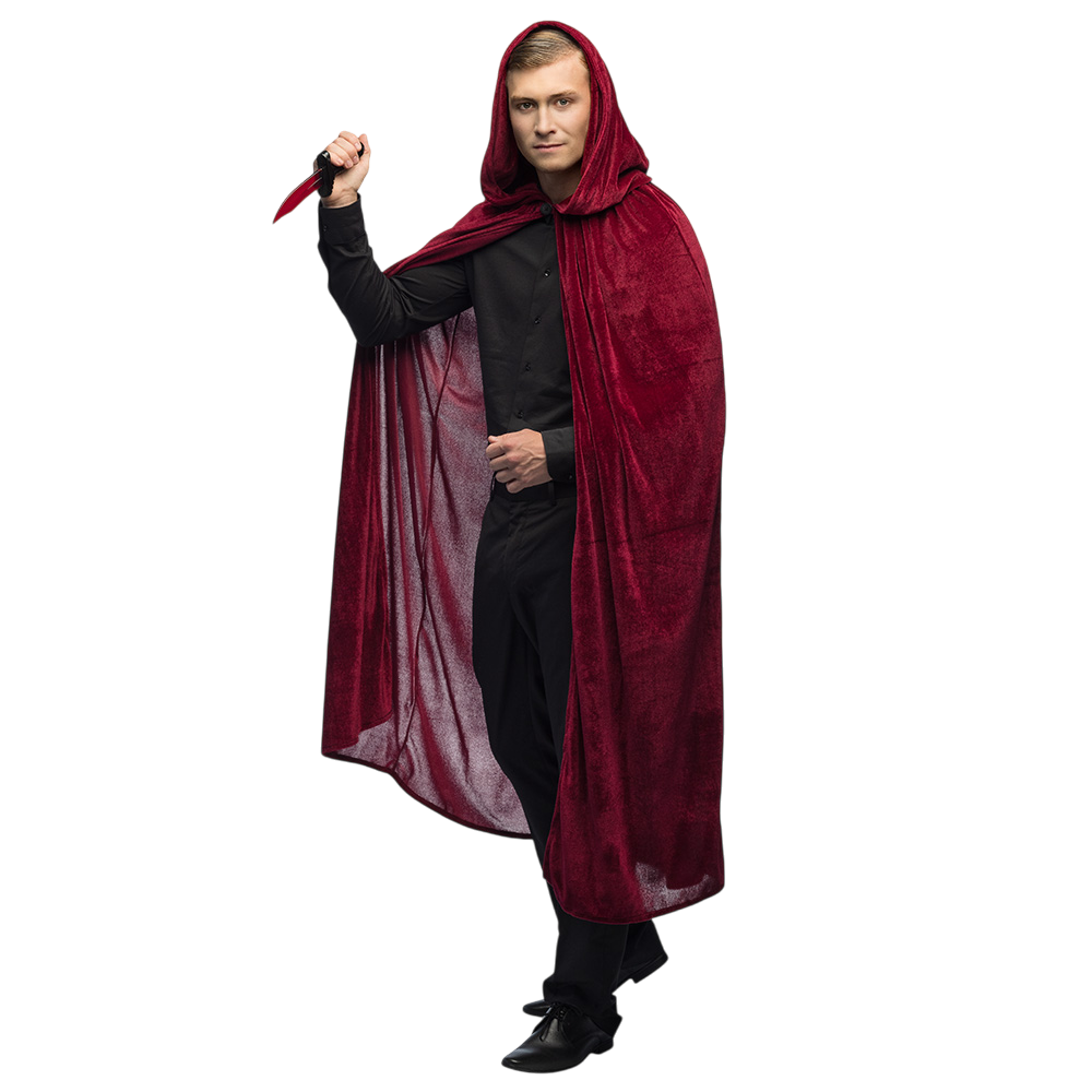 Capa roja de Burdeos, 170 cm – Disfraz de Halloween