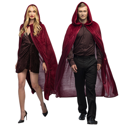 Capa roja de Burdeos, 170 cm – Disfraz de Halloween