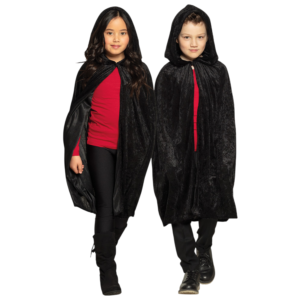 Capa negra para niño, 115 cm – Disfraz de Halloween