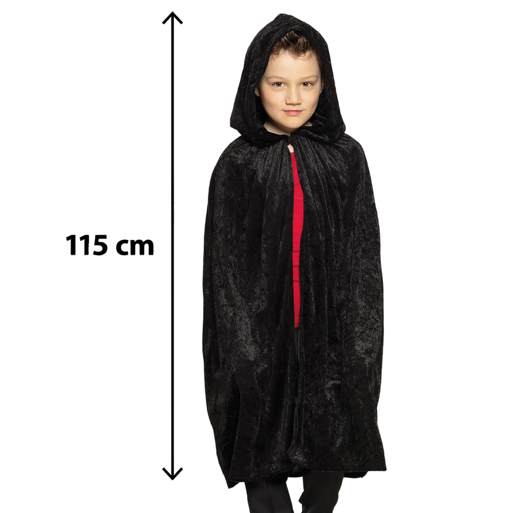 Capa negra para niño, 115 cm – Disfraz de Halloween