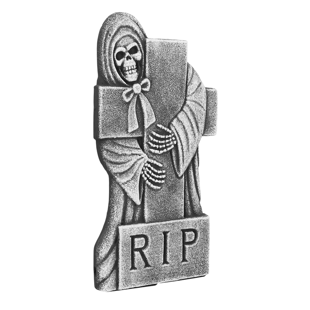 Lote de 4 lápidas «RIP» de 41 x 20 cm – Decoración de Halloween