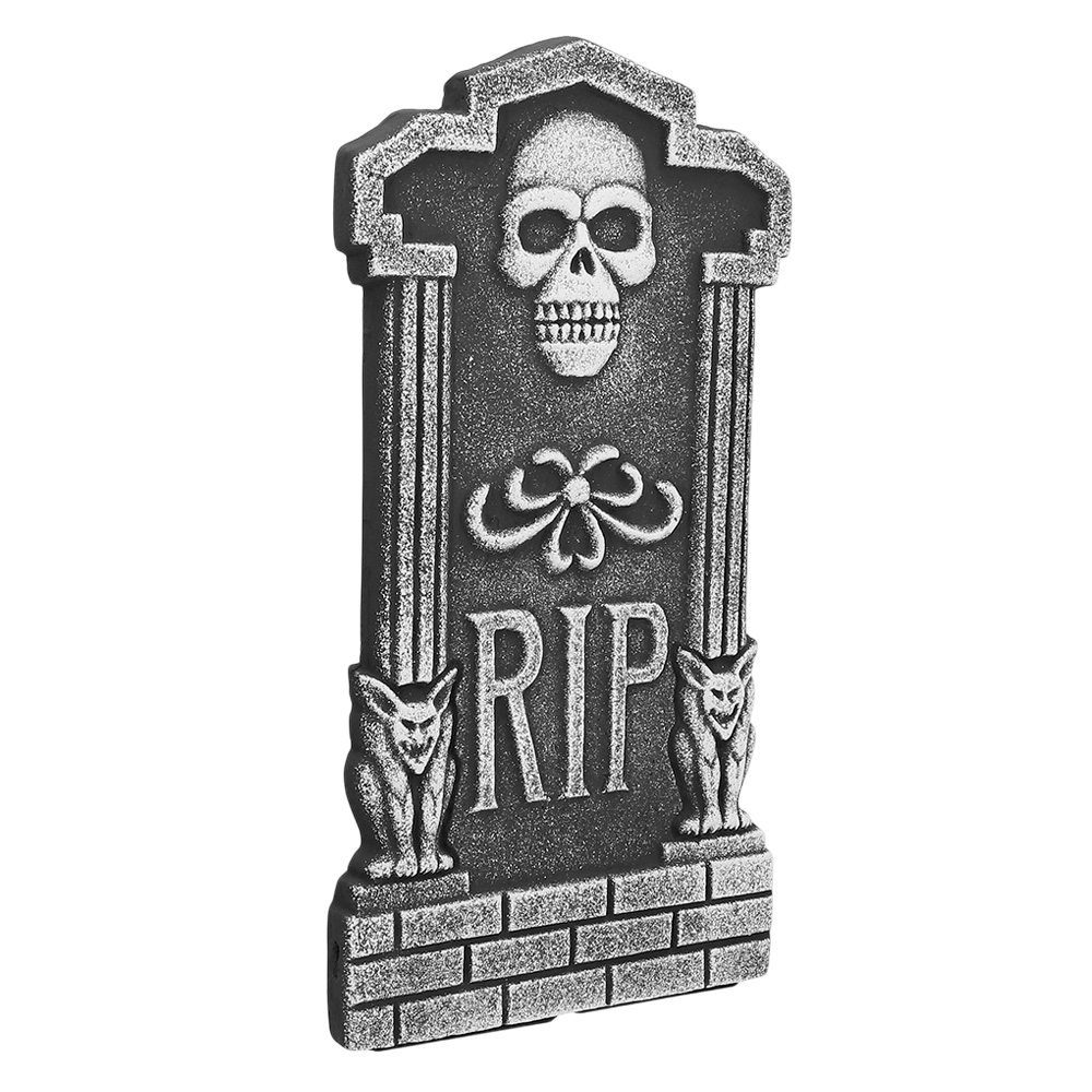 Lote de 4 lápidas «RIP» de 41 x 20 cm – Decoración de Halloween