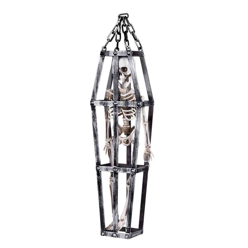 Esqueleto en jaula para colgar de 50 cm – Decoración de Halloween