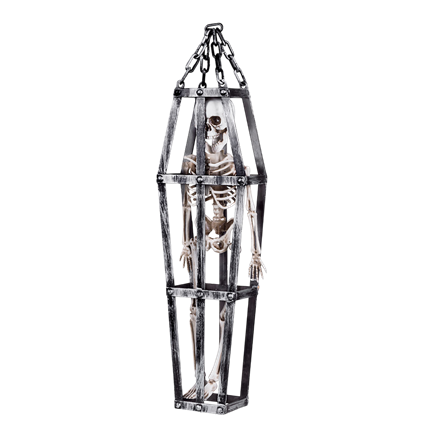 Esqueleto en jaula para colgar de 50 cm – Decoración de Halloween